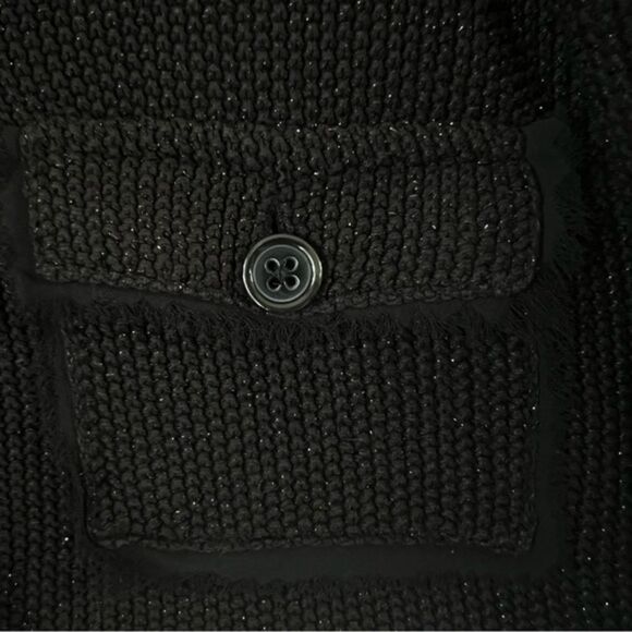 Banana Republic Shimmer Black Button up Cardigan Sweater Size M - Picture 4 of 13